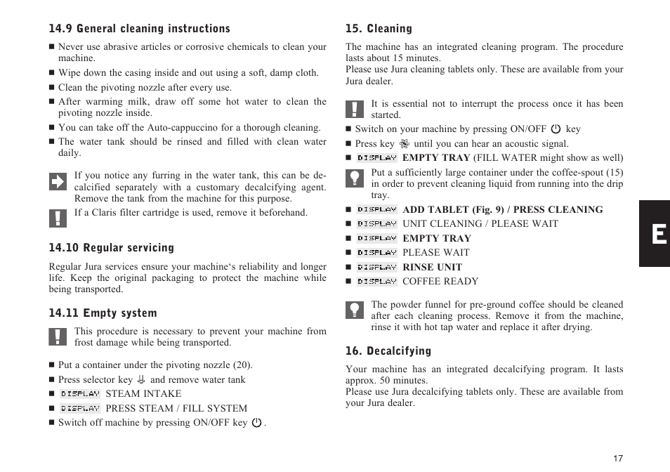 Jura Capresso S95 User Manual | Page 17 / 22