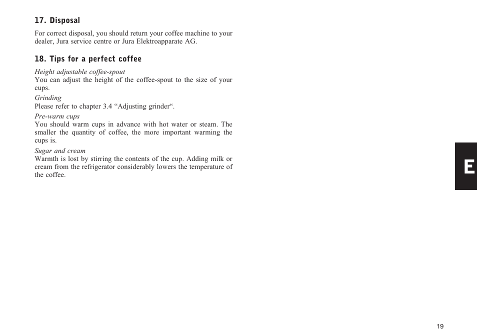 Jura Capresso S95 User Manual | Page 19 / 22