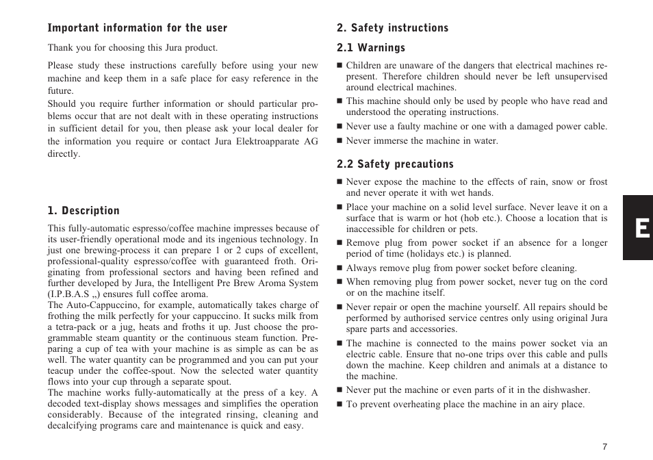 Jura Capresso S95 User Manual | Page 7 / 22
