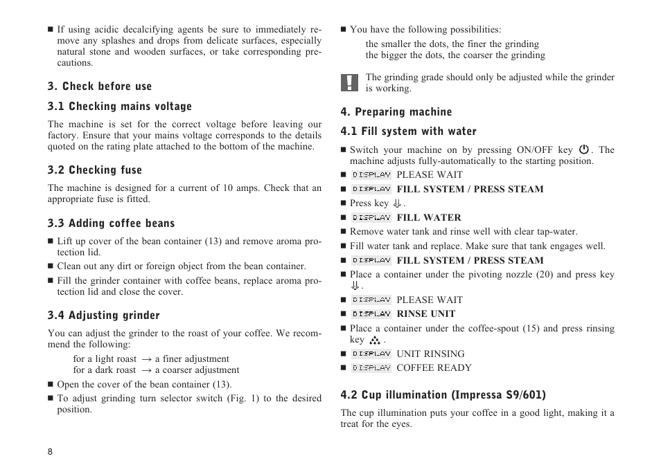 Jura Capresso S95 User Manual | Page 8 / 22