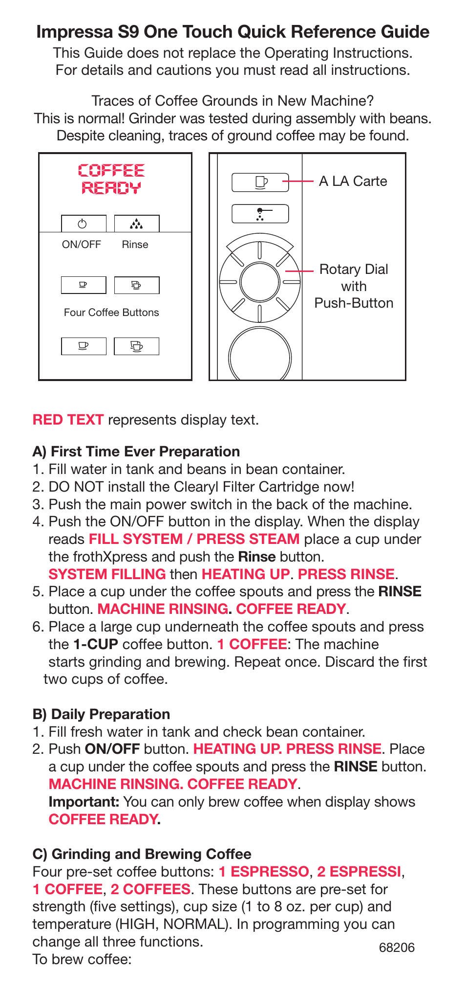 Jura Capresso S9 User Manual | 6 pages