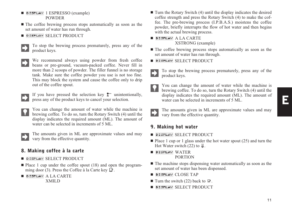 Jura Capresso IMPRESSA XS90 User Manual | Page 11 / 28