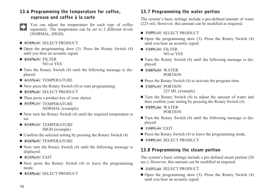 Jura Capresso IMPRESSA XS90 User Manual | Page 16 / 28