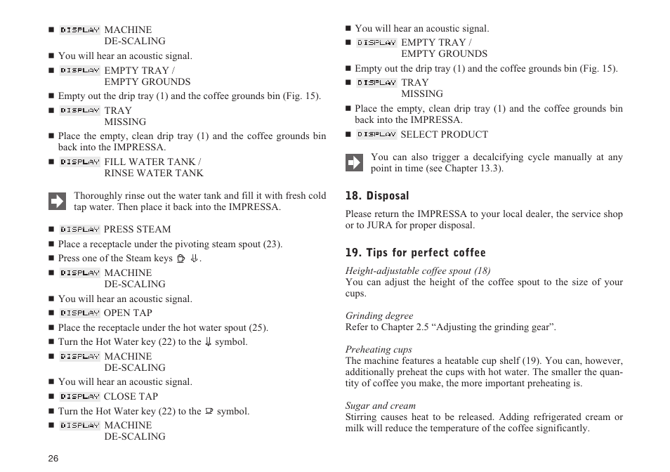 Jura Capresso IMPRESSA XS90 User Manual | Page 26 / 28