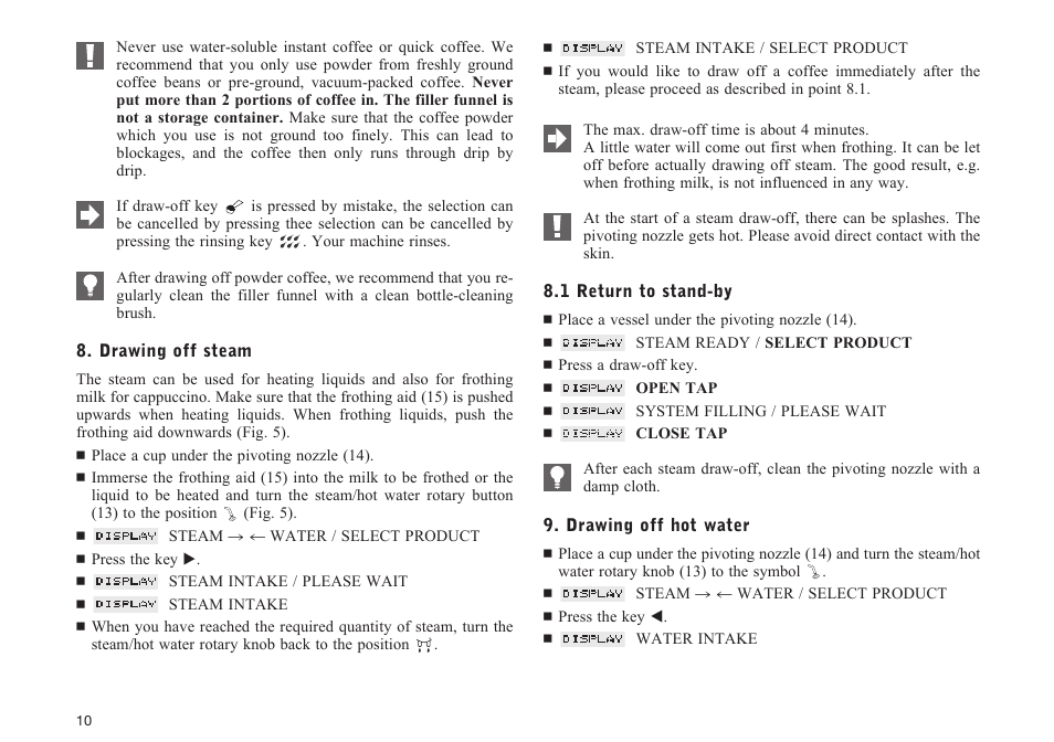 Jura Capresso E75 User Manual | Page 10 / 19