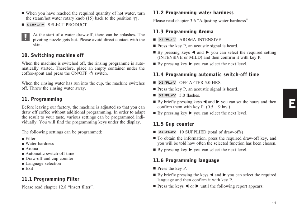 Jura Capresso E75 User Manual | Page 11 / 19