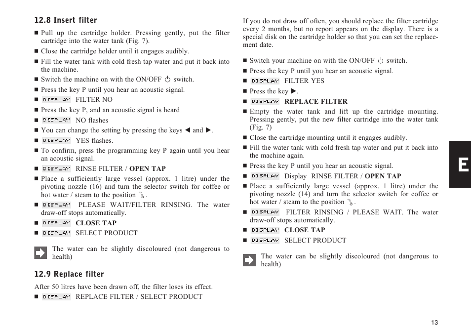 Jura Capresso E75 User Manual | Page 13 / 19