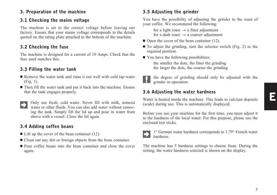 Jura Capresso E75 User Manual | Page 7 / 19