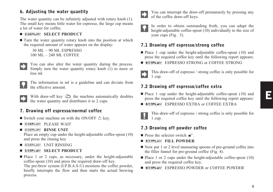Jura Capresso E75 User Manual | Page 9 / 19