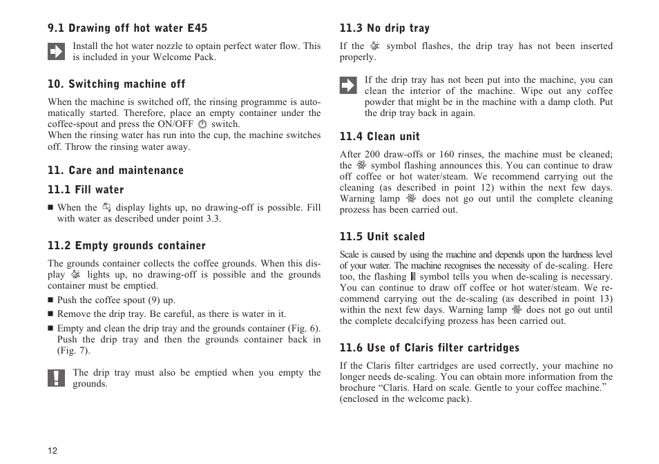 Jura Capresso E40 User Manual | Page 12 / 19