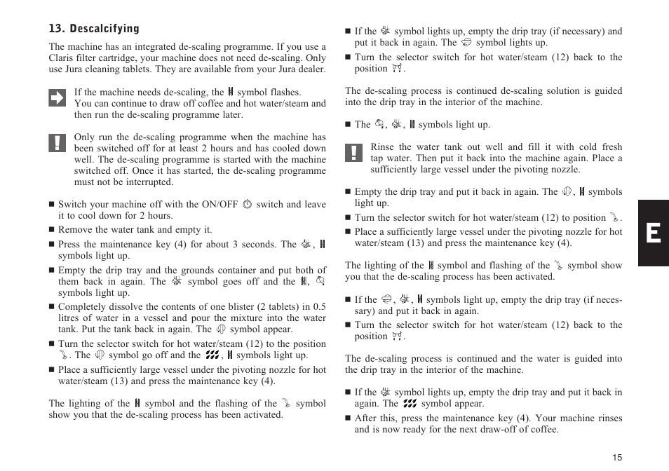 Jura Capresso E40 User Manual | Page 15 / 19