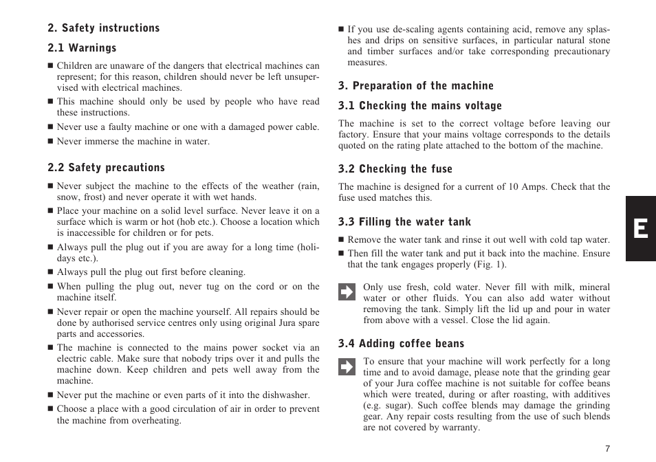 Jura Capresso E40 User Manual | Page 7 / 19