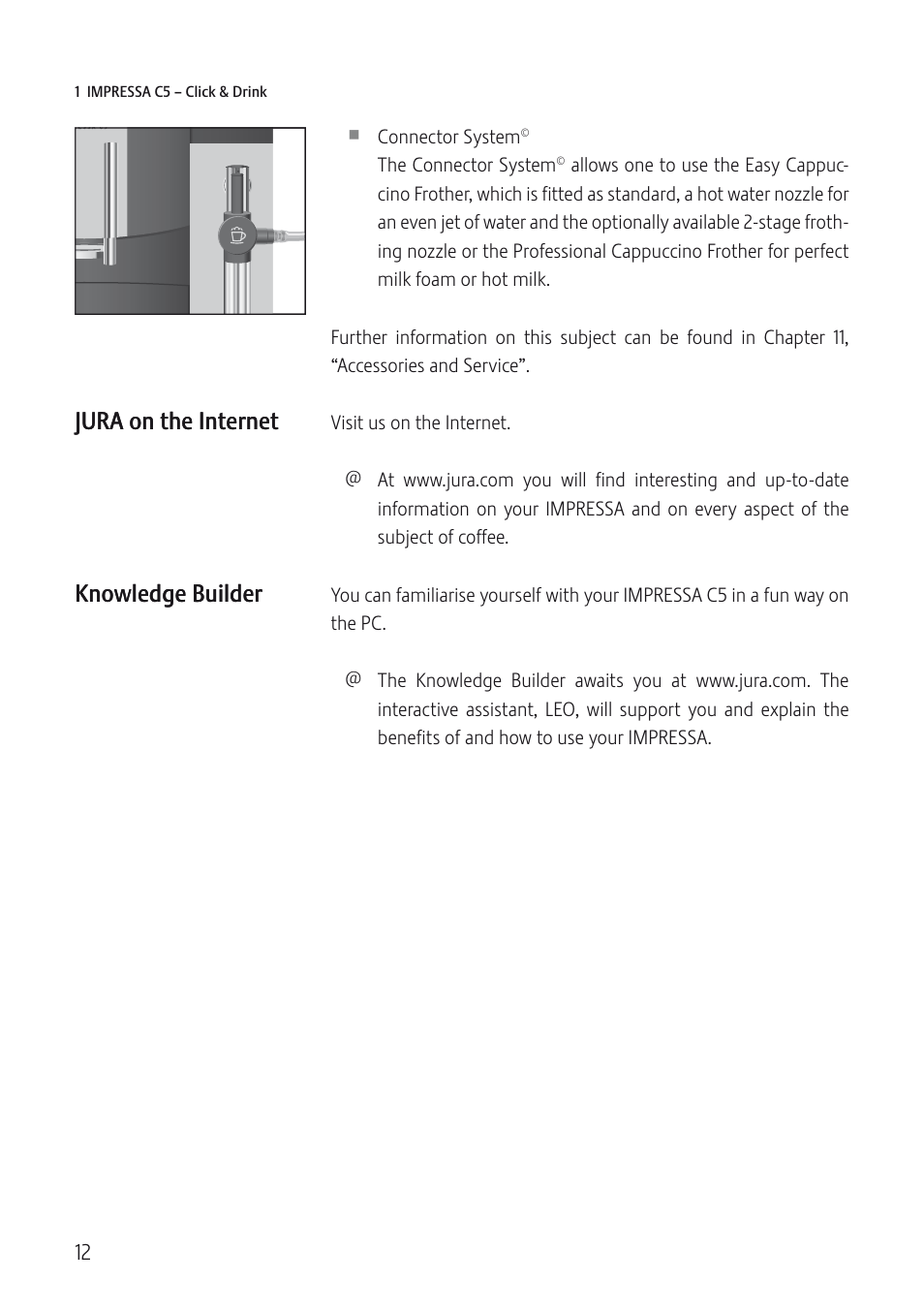 Jura on the internet | Jura Capresso IMPRESSA C5 User Manual | Page 12 / 88