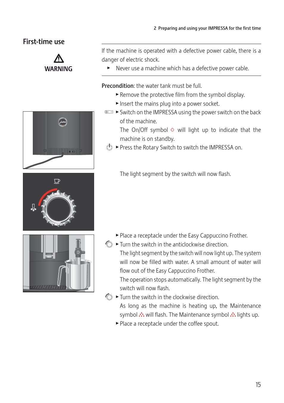 Jura Capresso IMPRESSA C5 User Manual | Page 15 / 88
