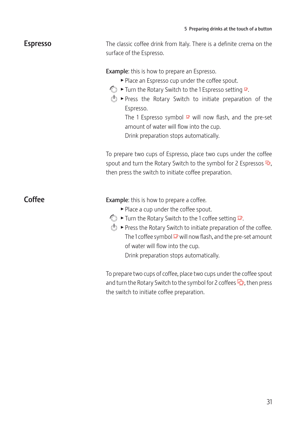 Jura Capresso IMPRESSA C5 User Manual | Page 31 / 88