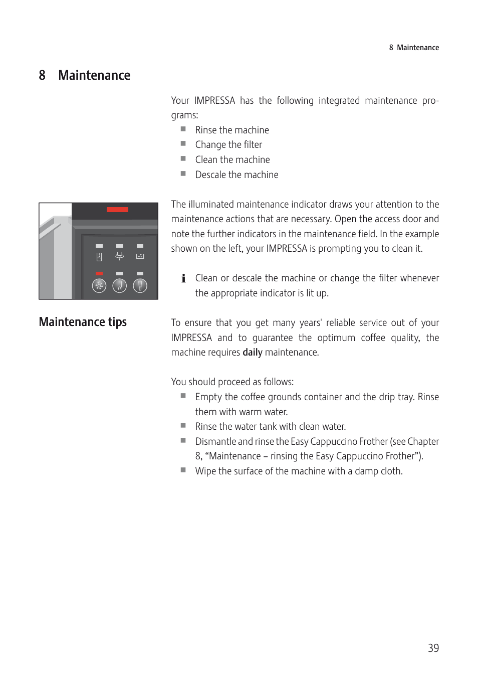 Jura Capresso IMPRESSA C5 User Manual | Page 39 / 88