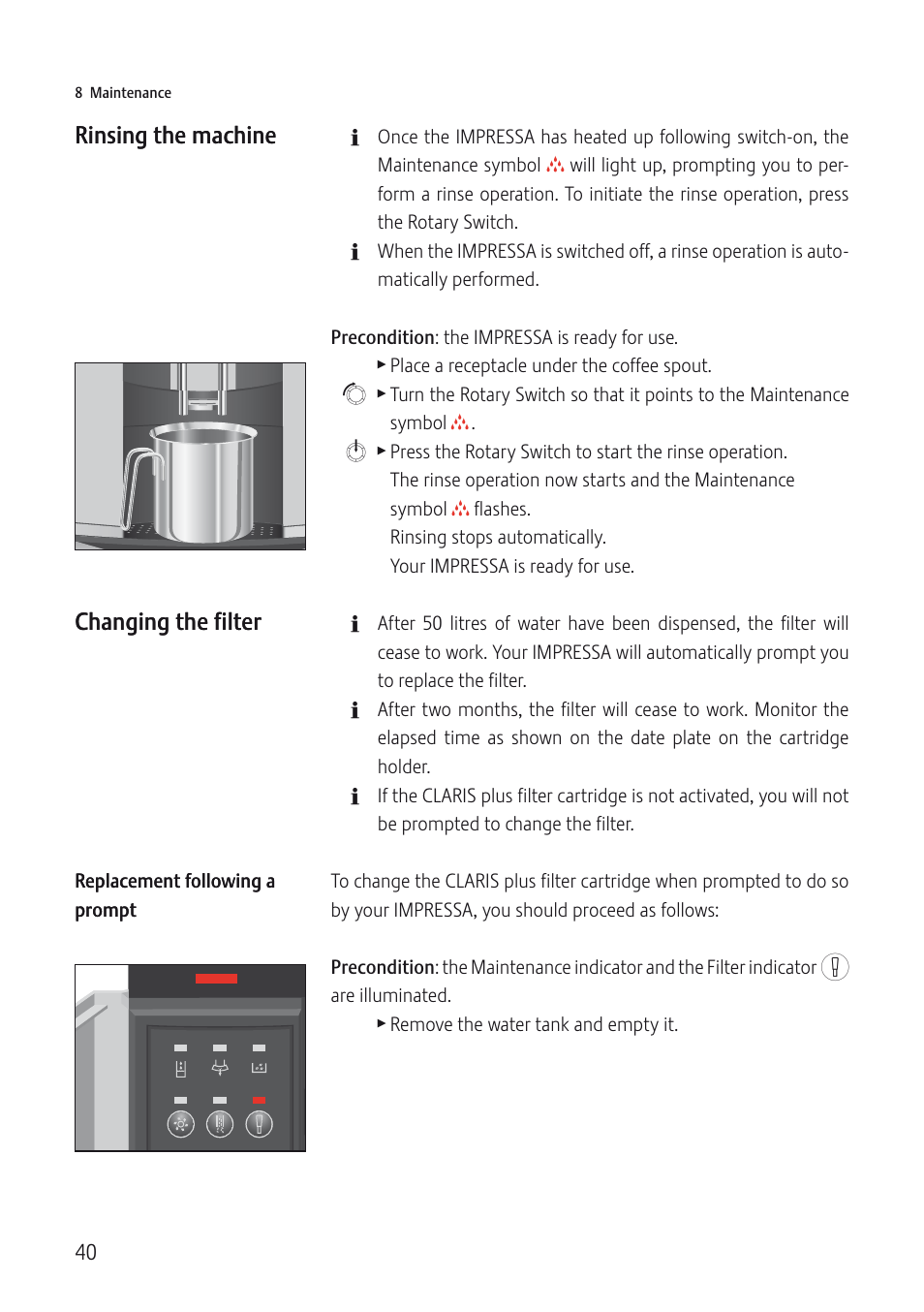 Jura Capresso IMPRESSA C5 User Manual | Page 40 / 88