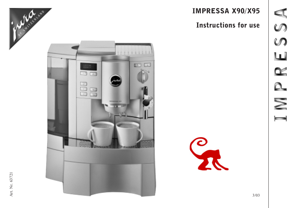 Jura Capresso X95 User Manual | 22 pages