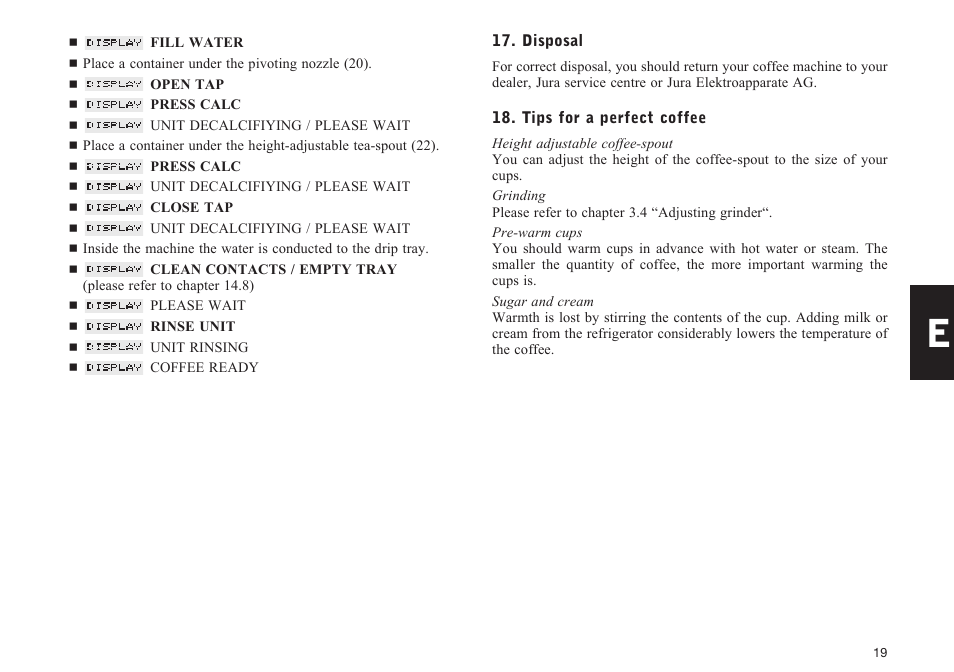 Jura Capresso X95 User Manual | Page 19 / 22