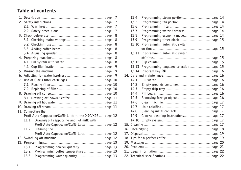 Jura Capresso X95 User Manual | Page 6 / 22