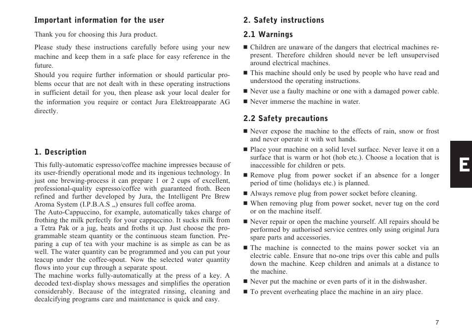 Jura Capresso X95 User Manual | Page 7 / 22