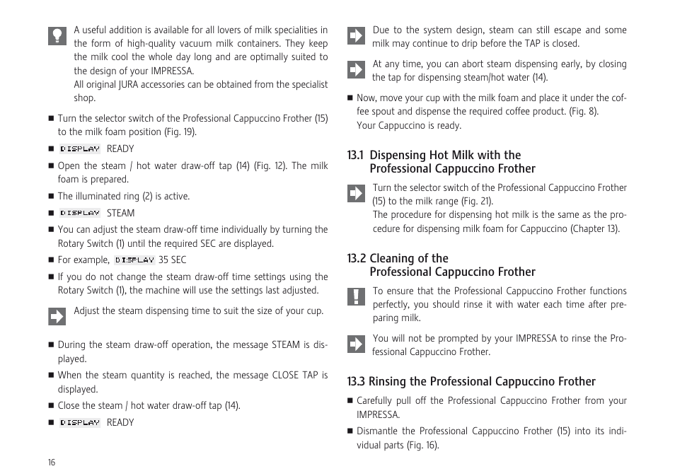 Jura Capresso F707 User Manual | Page 16 / 32