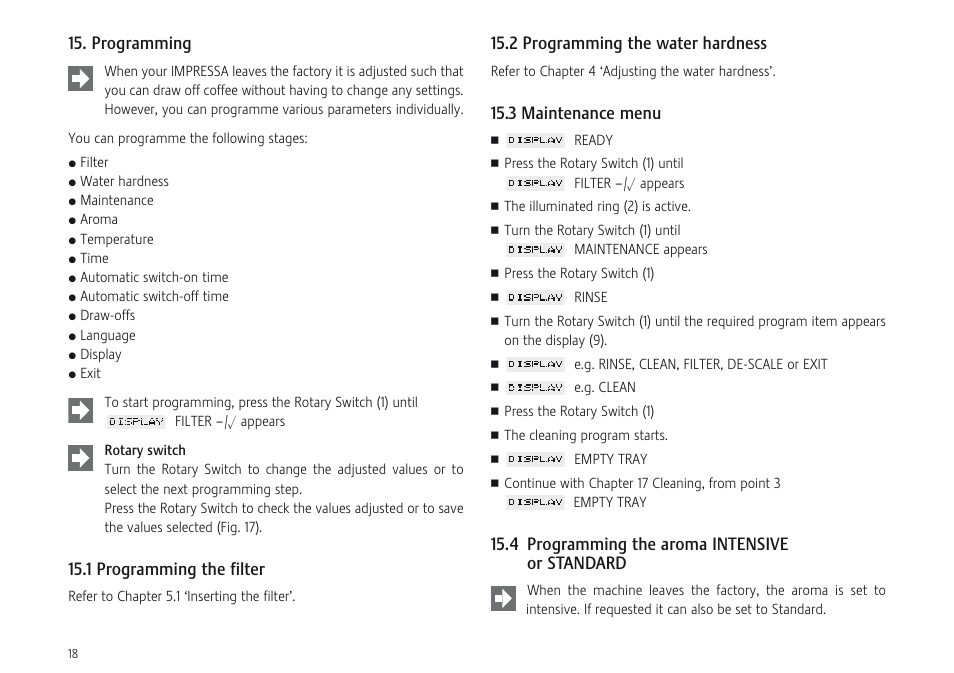 Jura Capresso F707 User Manual | Page 18 / 32