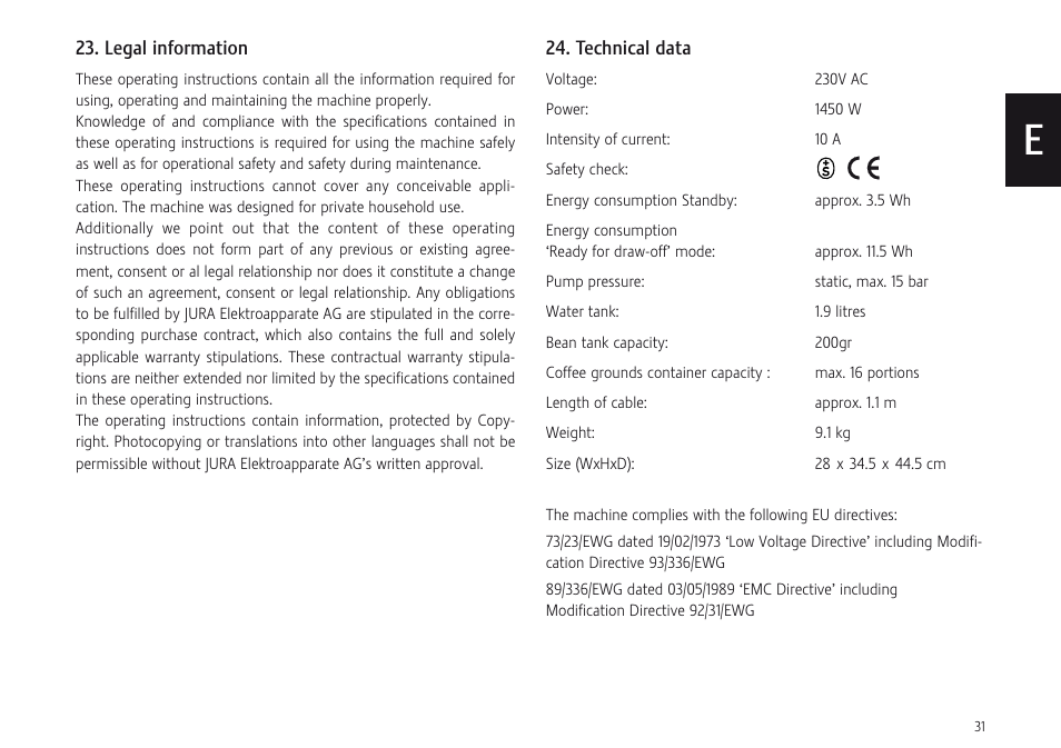 Jura Capresso F707 User Manual | Page 31 / 32