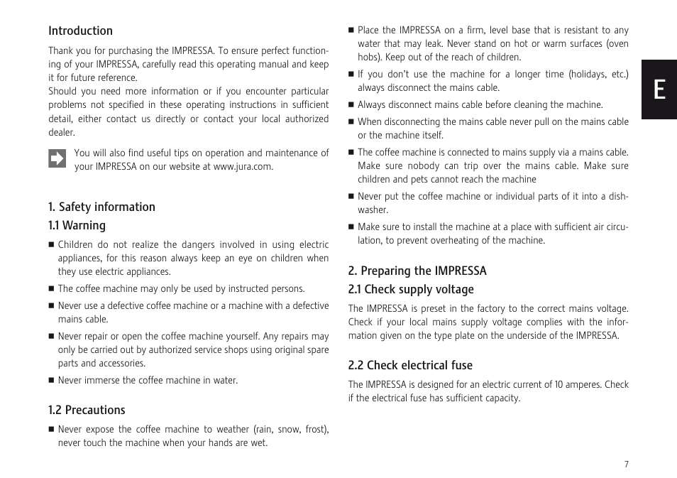 Jura Capresso F707 User Manual | Page 7 / 32