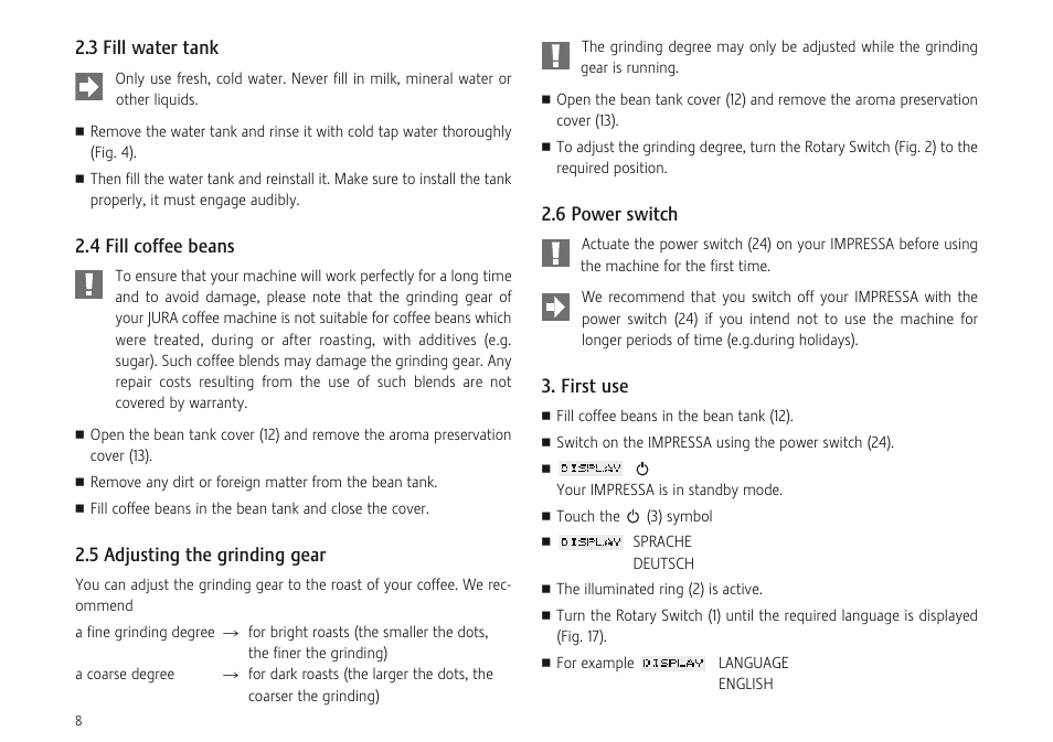 Jura Capresso F707 User Manual | Page 8 / 32