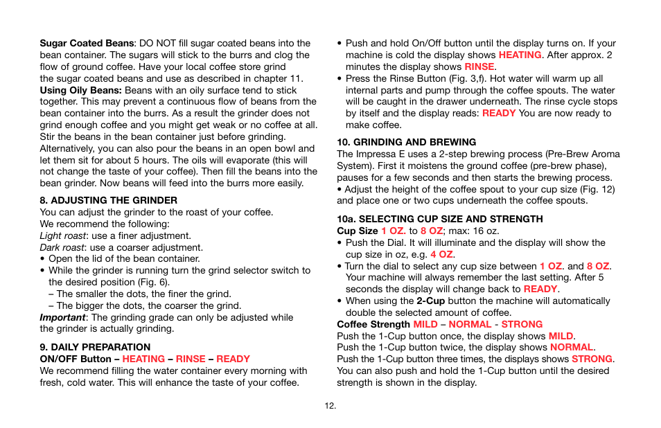 Jura Capresso 64701R1 User Manual | Page 12 / 24
