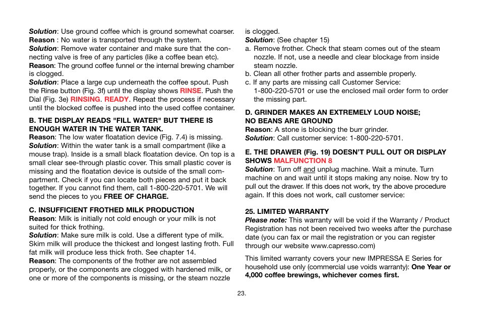 Jura Capresso 64701R1 User Manual | Page 23 / 24