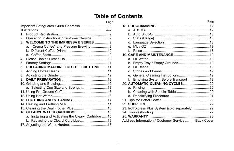 Jura Capresso 64701R1 User Manual | Page 8 / 24