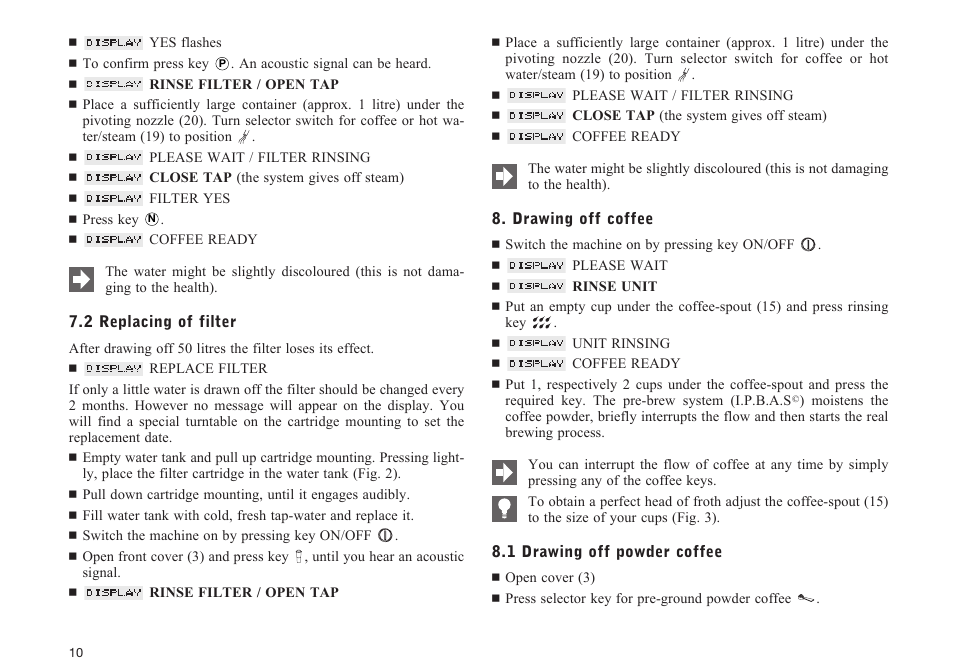 Jura Capresso IMPRESSA S70 User Manual | Page 10 / 20