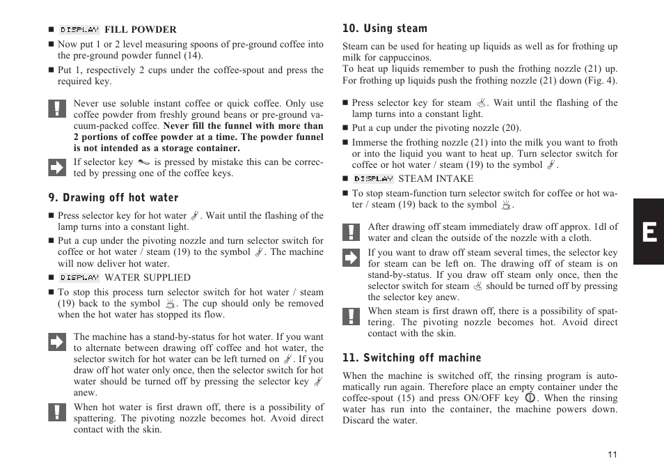 Jura Capresso IMPRESSA S70 User Manual | Page 11 / 20