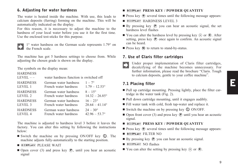 Jura Capresso IMPRESSA S70 User Manual | Page 9 / 20