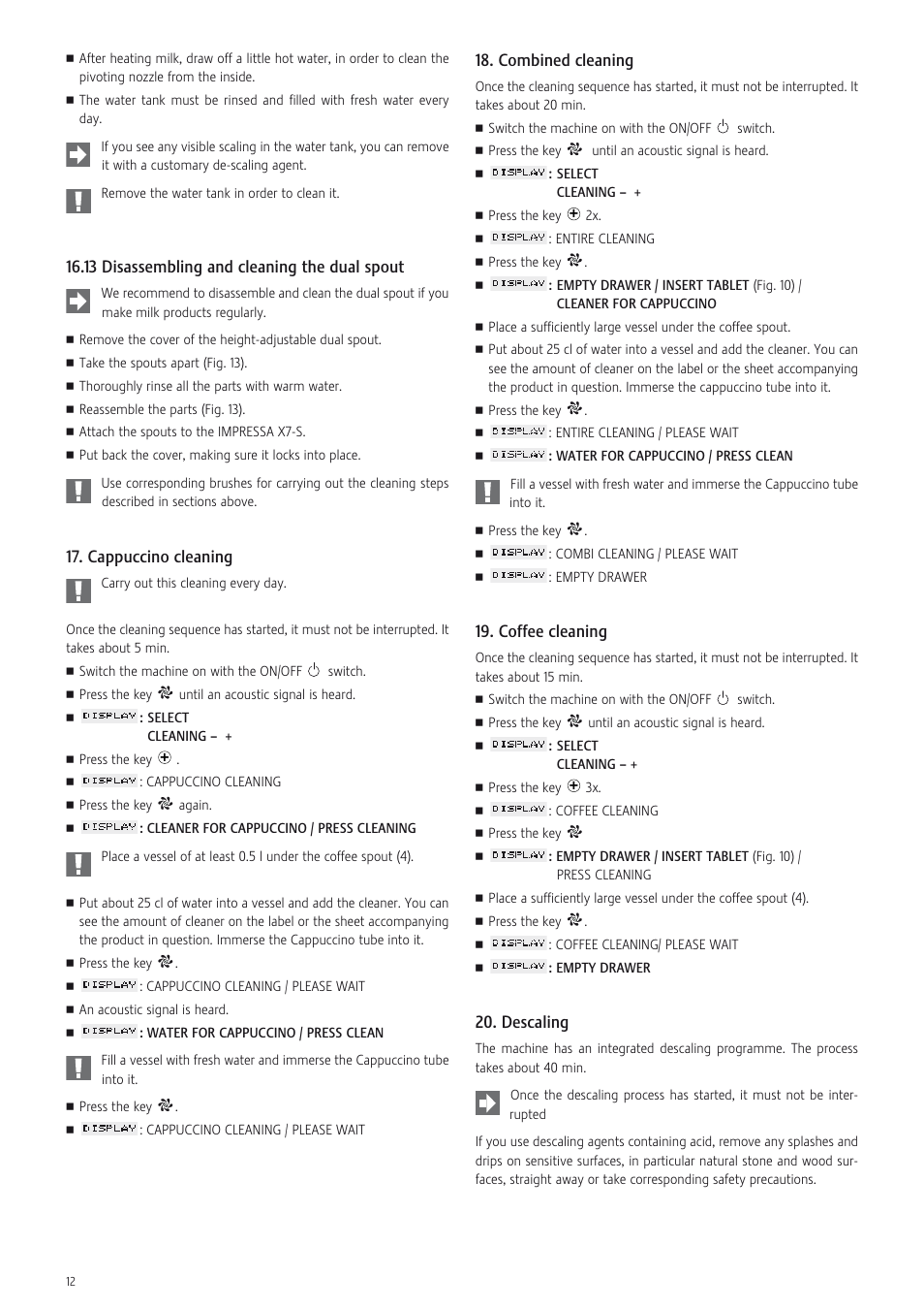 Jura Capresso X7-S User Manual | Page 12 / 16