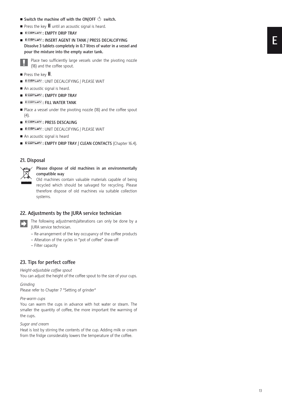 Jura Capresso X7-S User Manual | Page 13 / 16