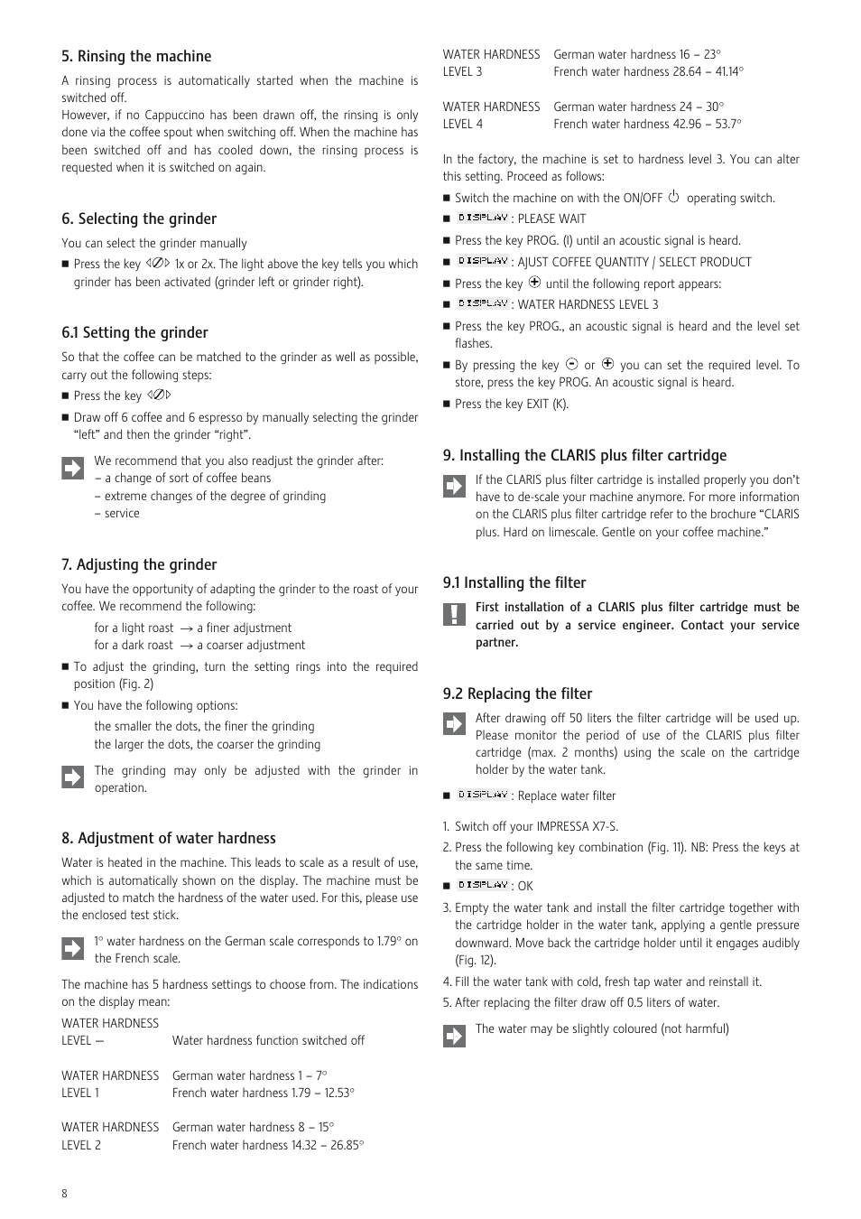 Jura Capresso X7-S User Manual | Page 8 / 16