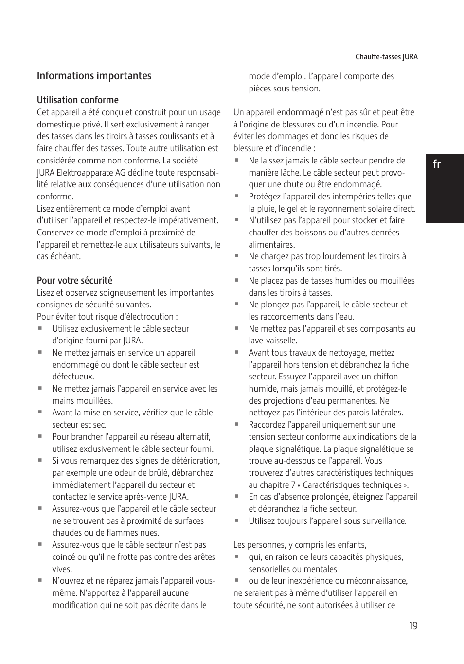 De fr | Jura Capresso 571 User Manual | Page 19 / 60