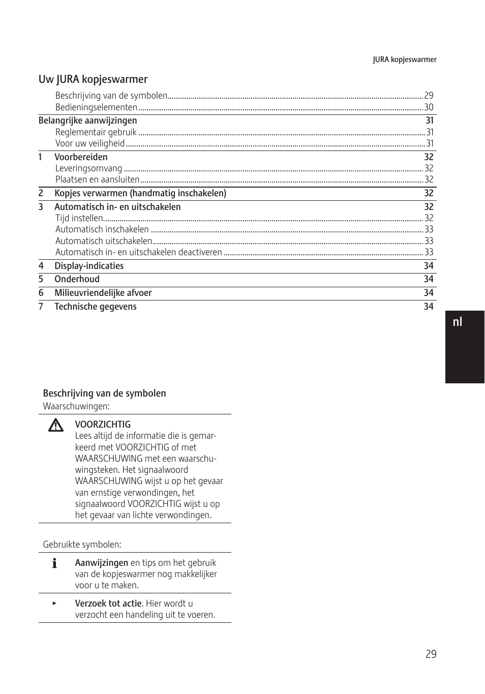 De nl | Jura Capresso 571 User Manual | Page 29 / 60