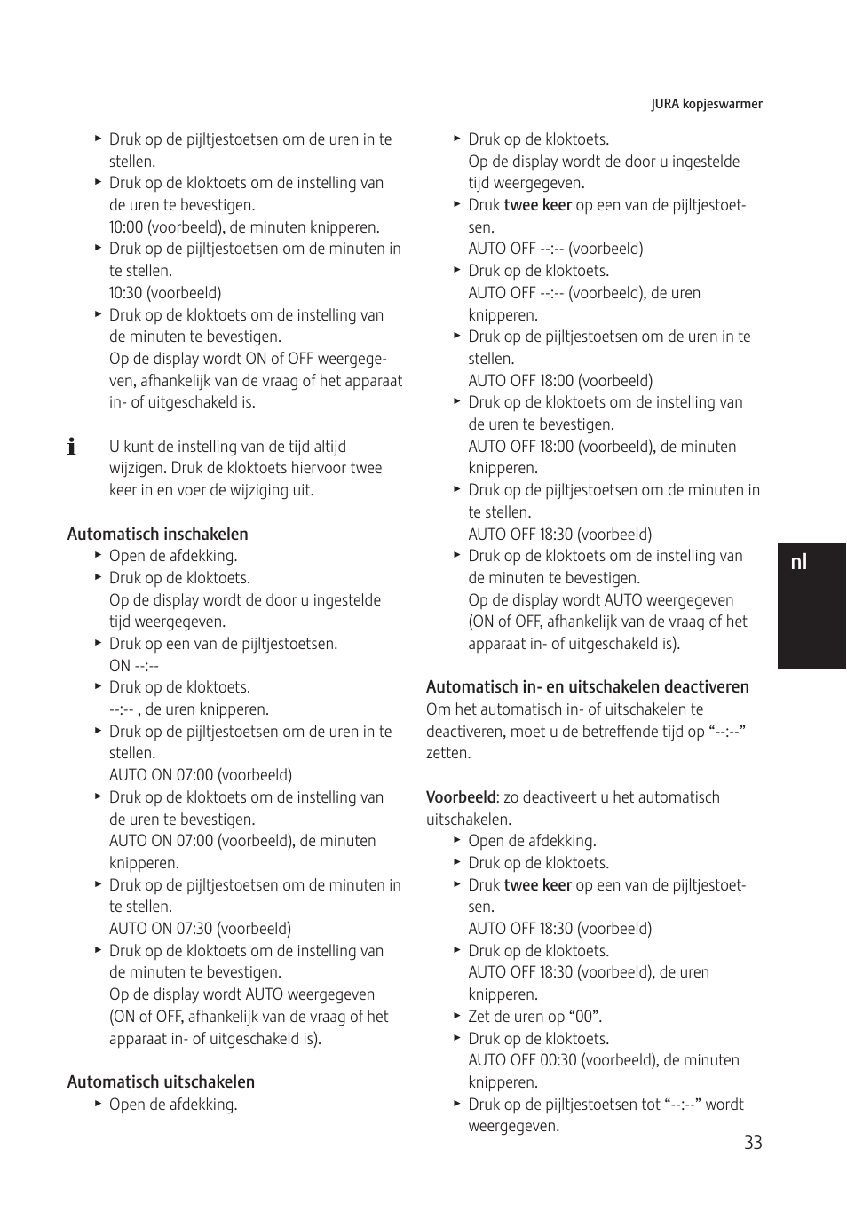 De nl | Jura Capresso 571 User Manual | Page 33 / 60