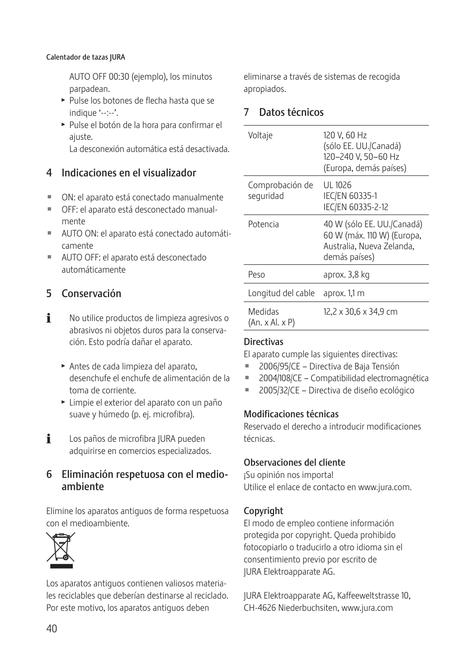 Jura Capresso 571 User Manual | Page 40 / 60