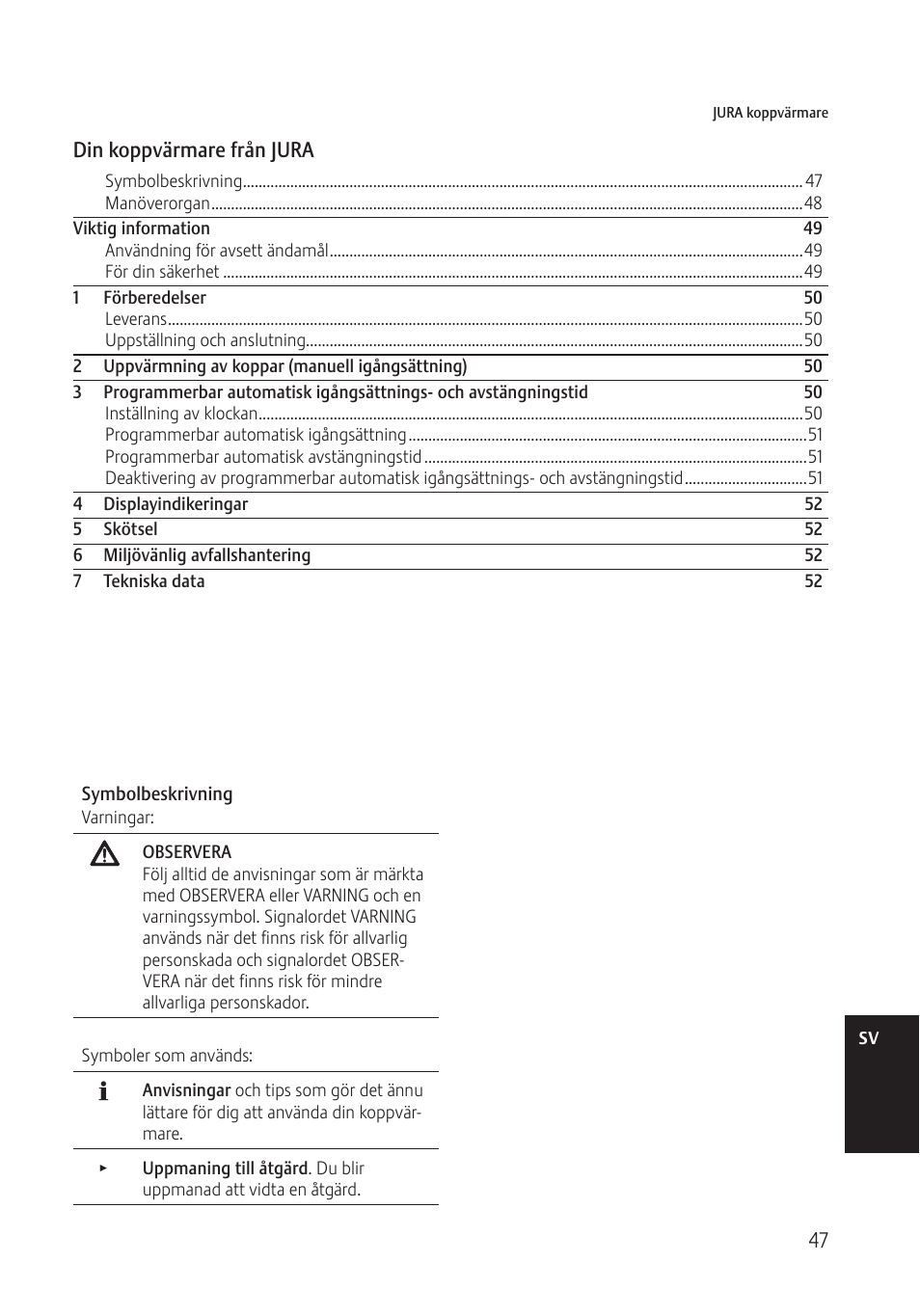 De sv | Jura Capresso 571 User Manual | Page 47 / 60