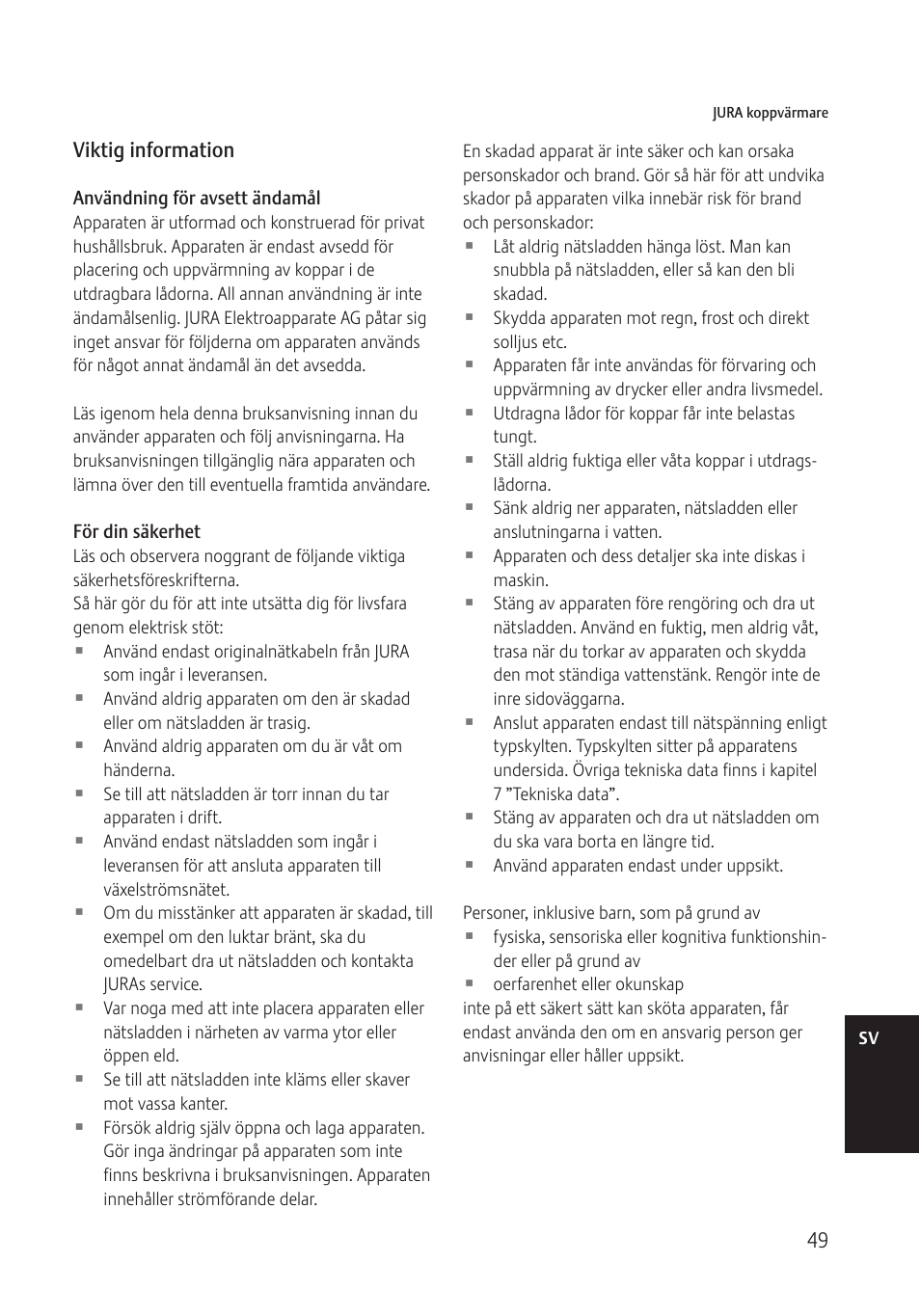 De sv | Jura Capresso 571 User Manual | Page 49 / 60