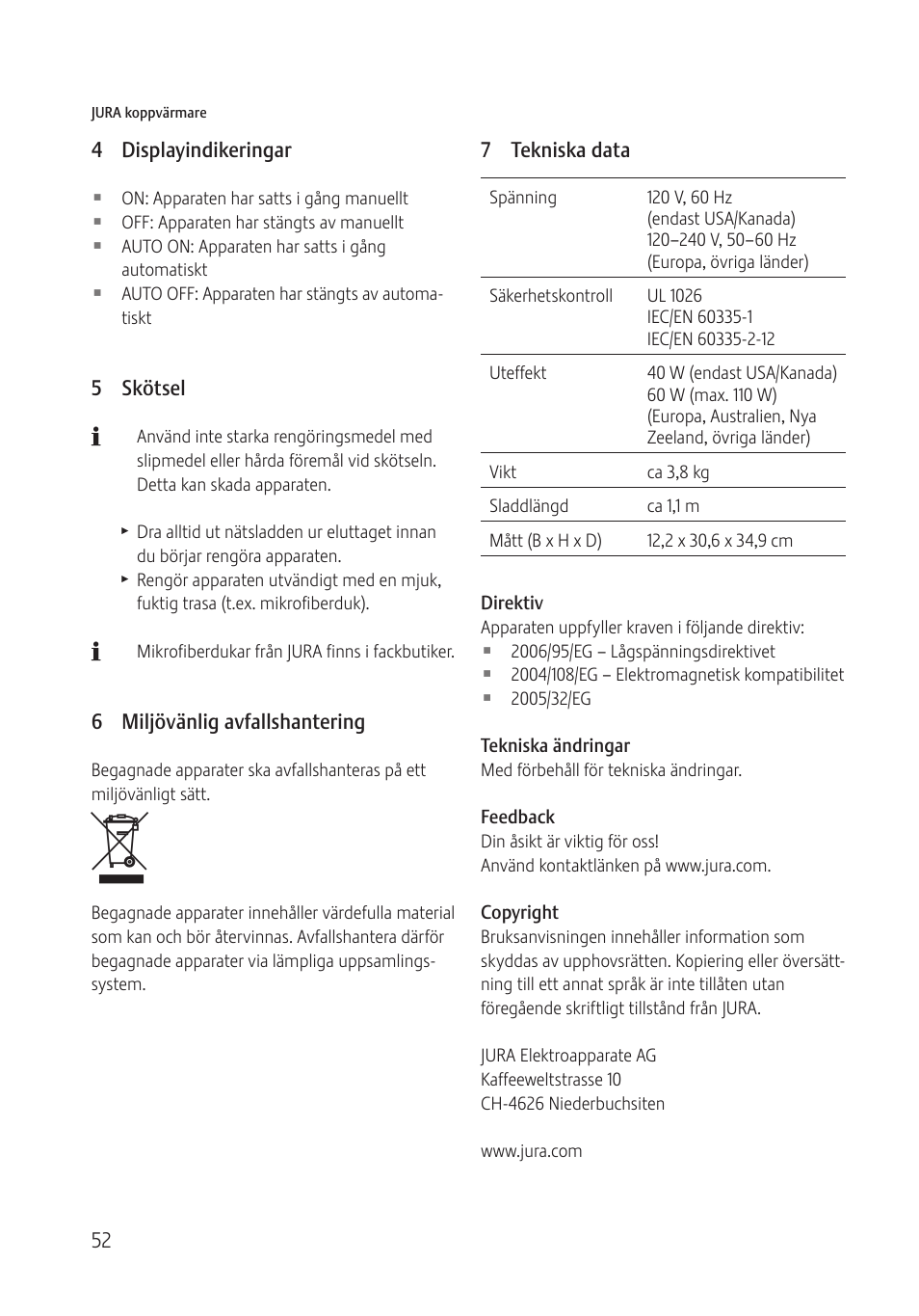 Jura Capresso 571 User Manual | Page 52 / 60