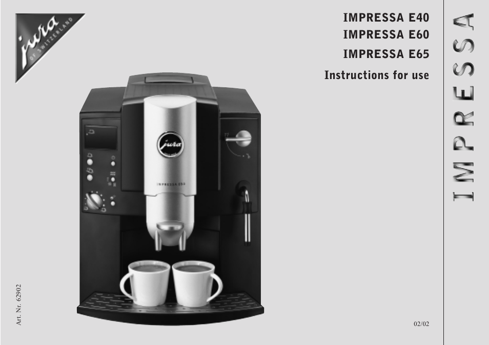 Jura Capresso IMPRESSA E65 User Manual | 19 pages