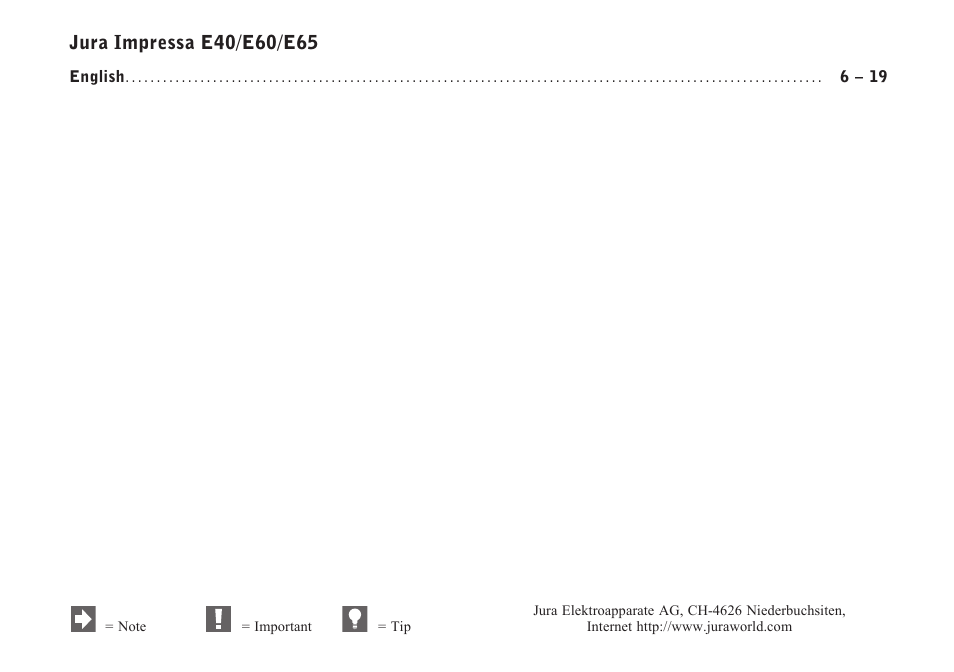 Jura Capresso IMPRESSA E65 User Manual | Page 2 / 19