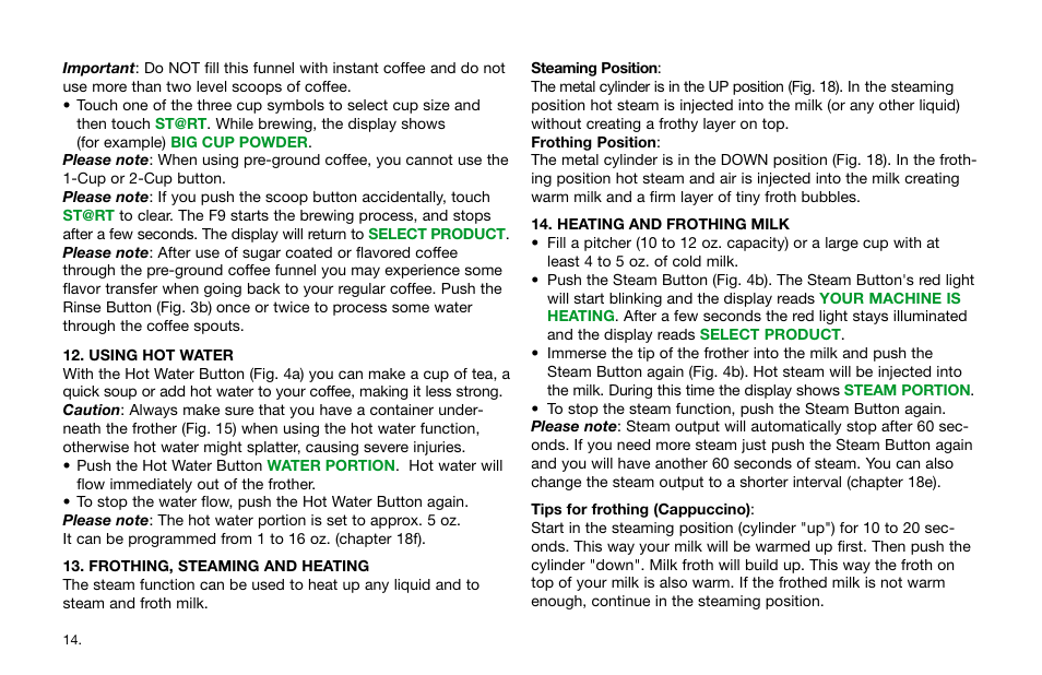 Jura Capresso Impressa F9 User Manual | Page 14 / 27