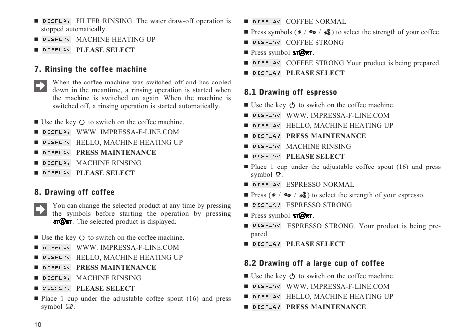 Jura Capresso impressa F90/F9 User Manual | Page 10 / 24